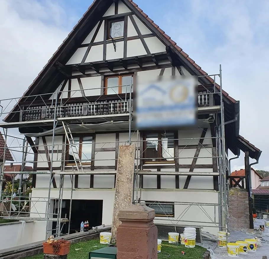 Peinture des boiseries, colombages et ravalement d'une maison à Beinheim