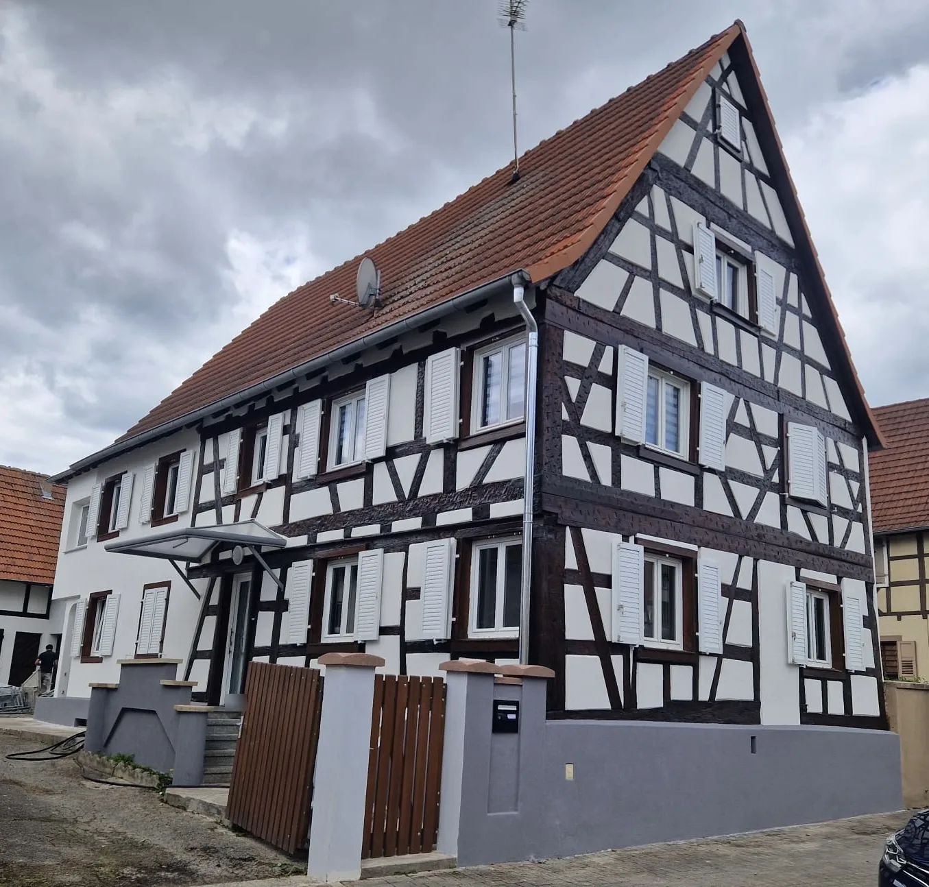 Rénovation de façade et boiseries d'une maison à colombages à Soultz-sous-Forêts